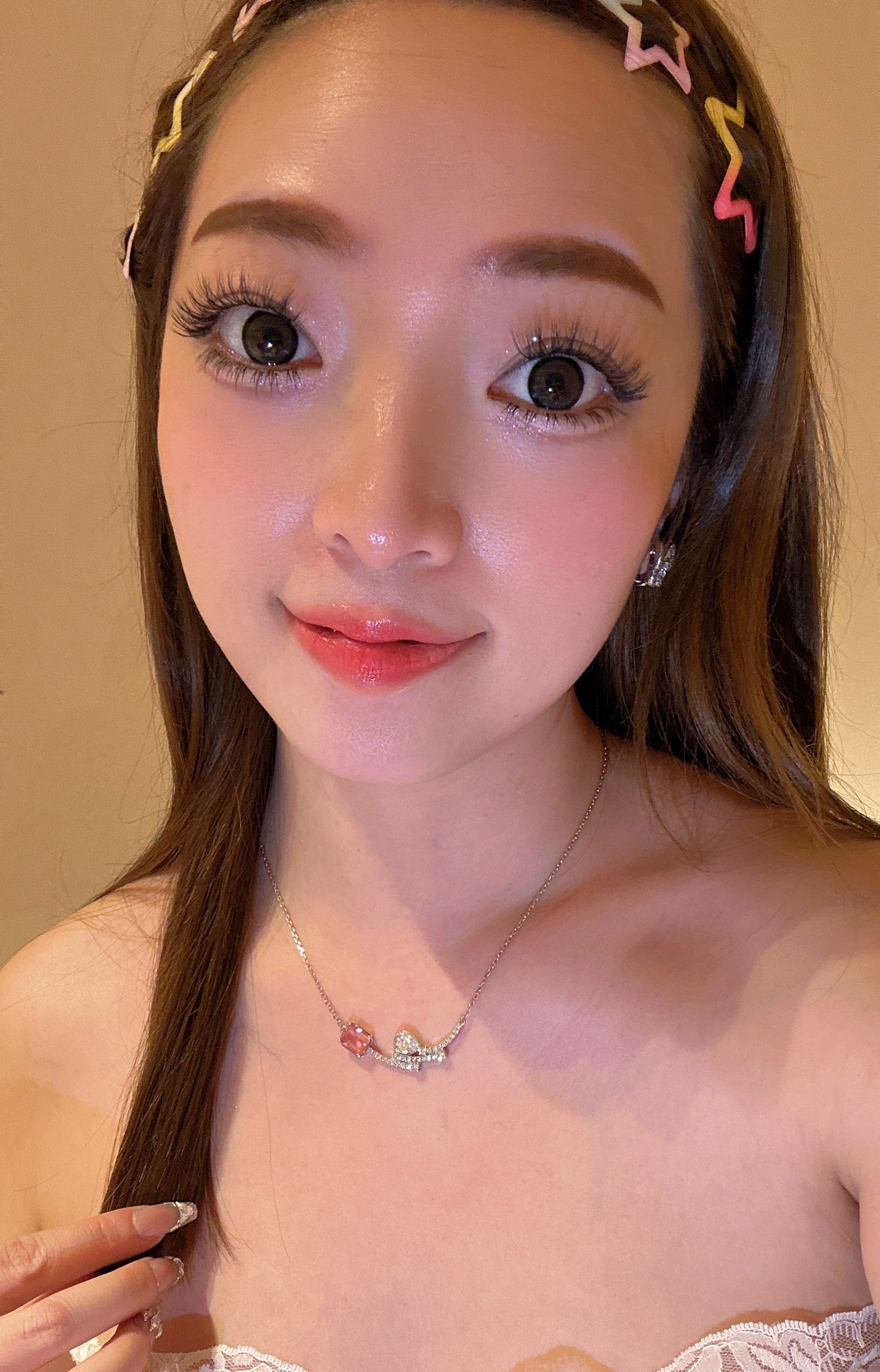 Shining Mirage pink blush necklace