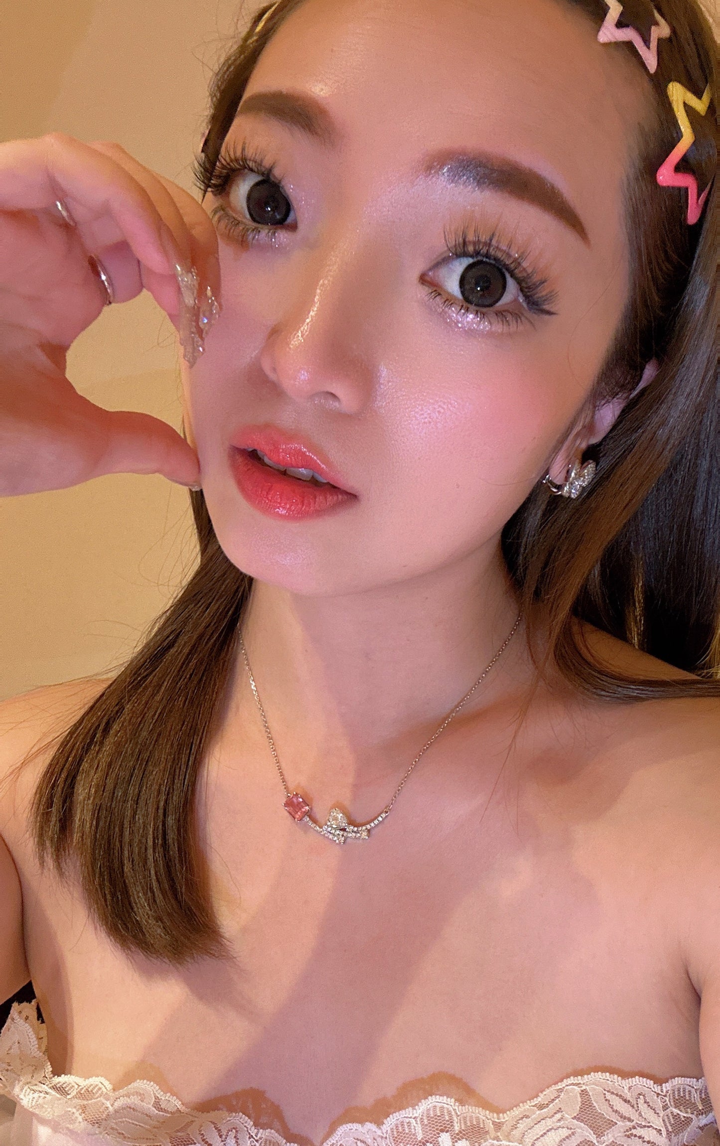 Shining Mirage pink blush necklace