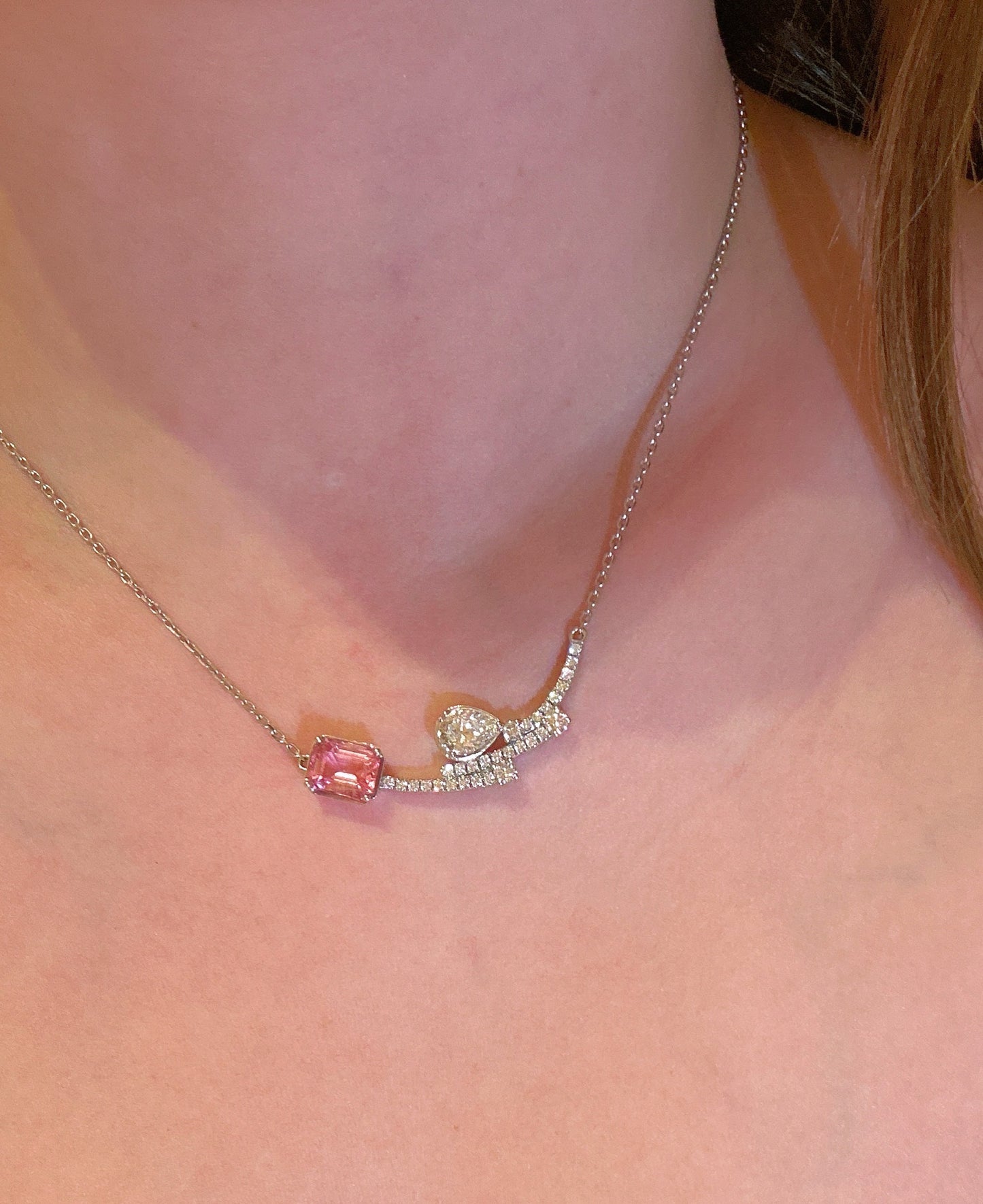 Shining Mirage pink blush necklace