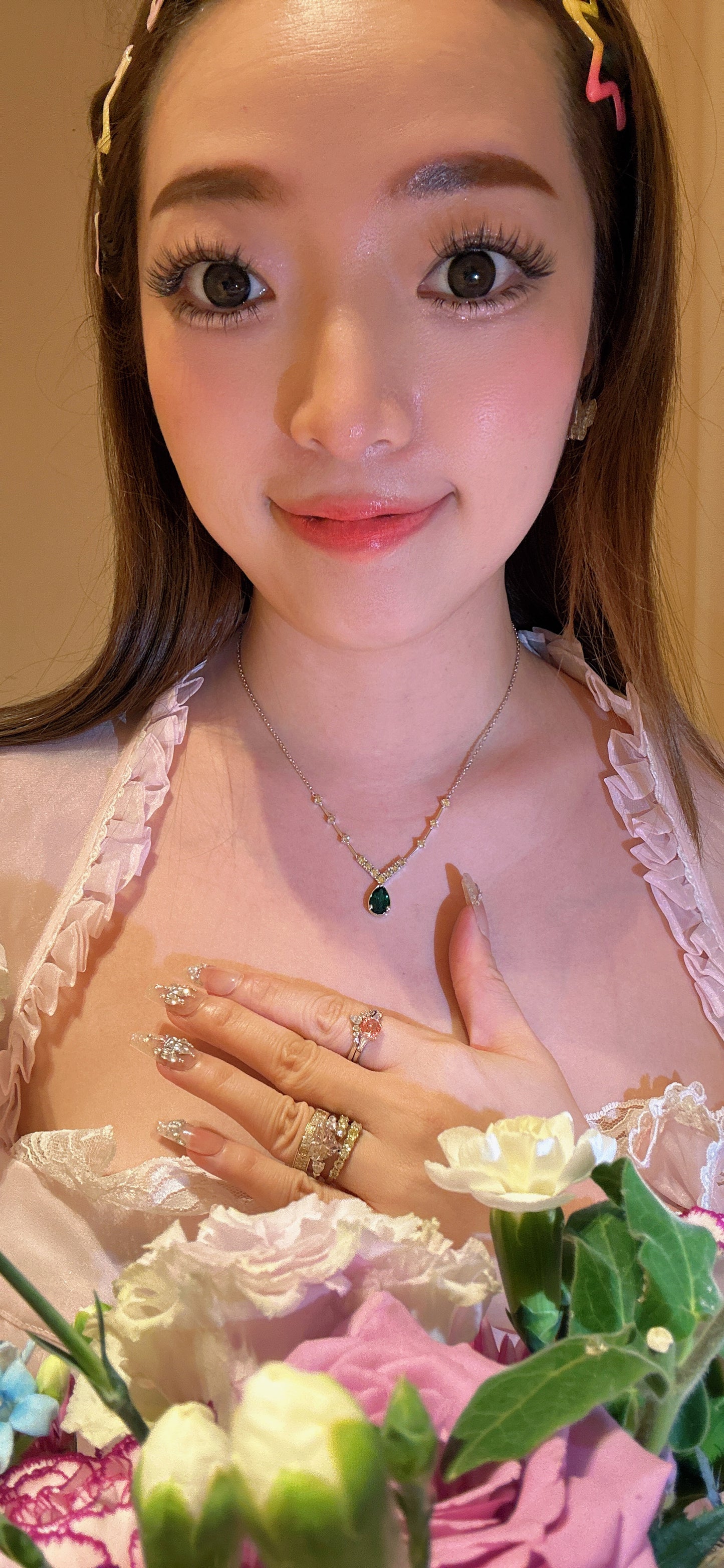 Lab grown diamonds fancy yellow with lab grown emerald green necklace