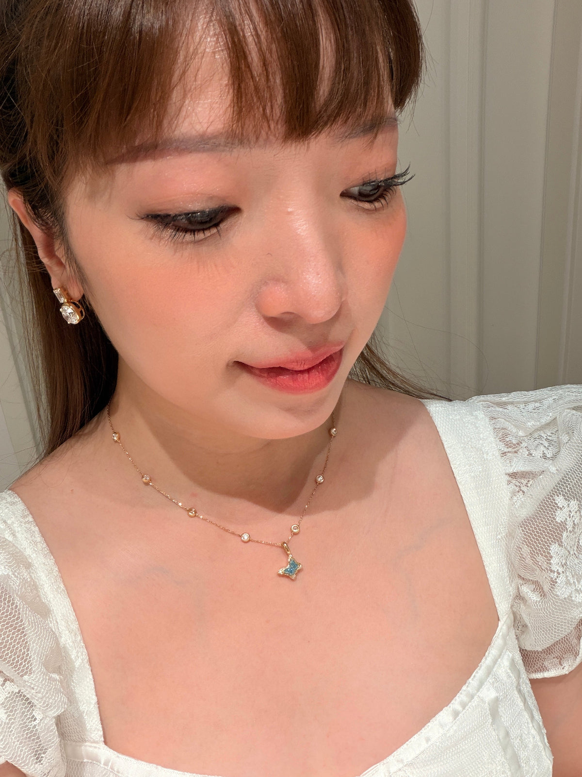 SHININGVIVILA Azure Blue Butterfly Convertible Pendant