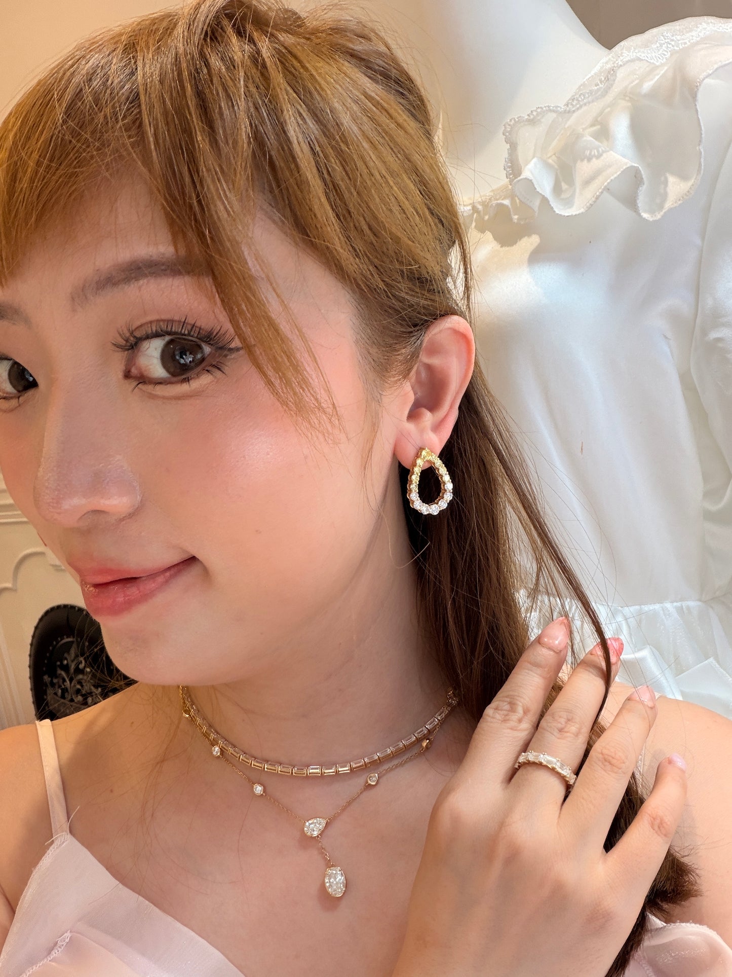 Shiningvivila pear gorgeous luck and fashion lady’s earrings