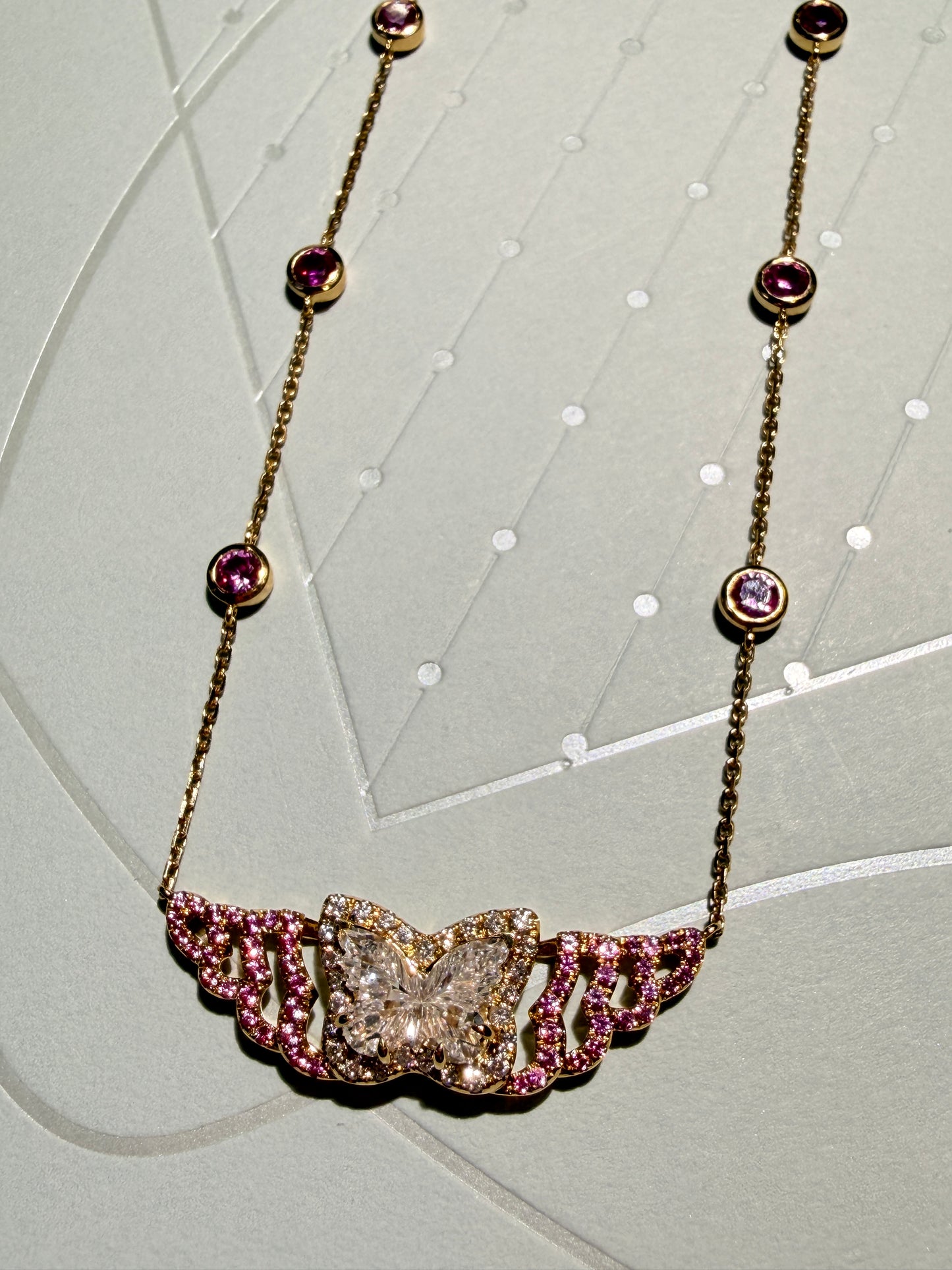 Pink Butterfly Whisper Necklace