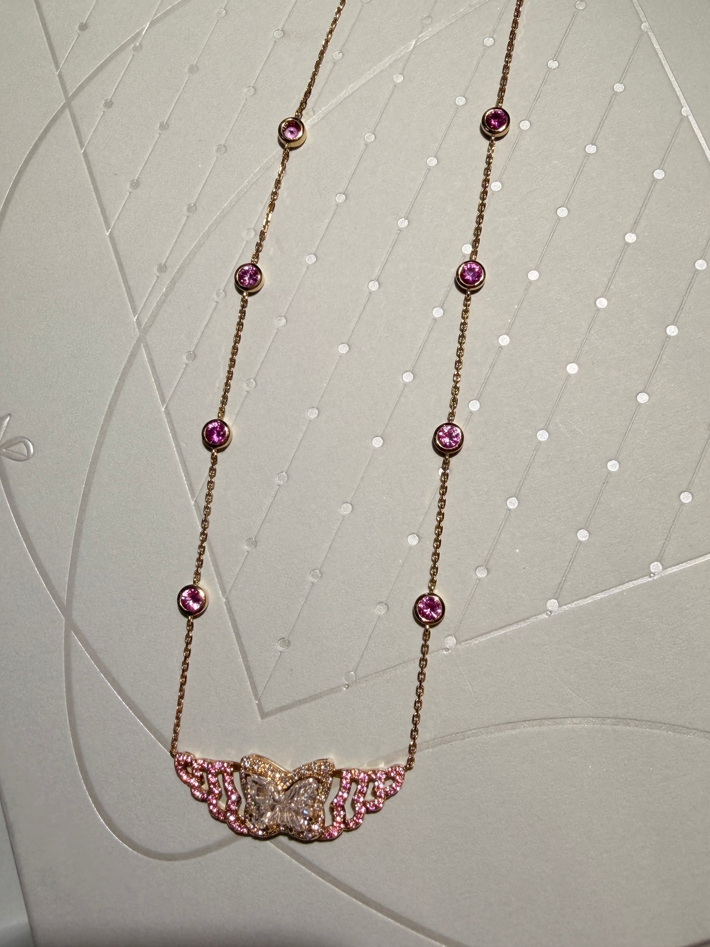 Pink Butterfly Whisper Necklace