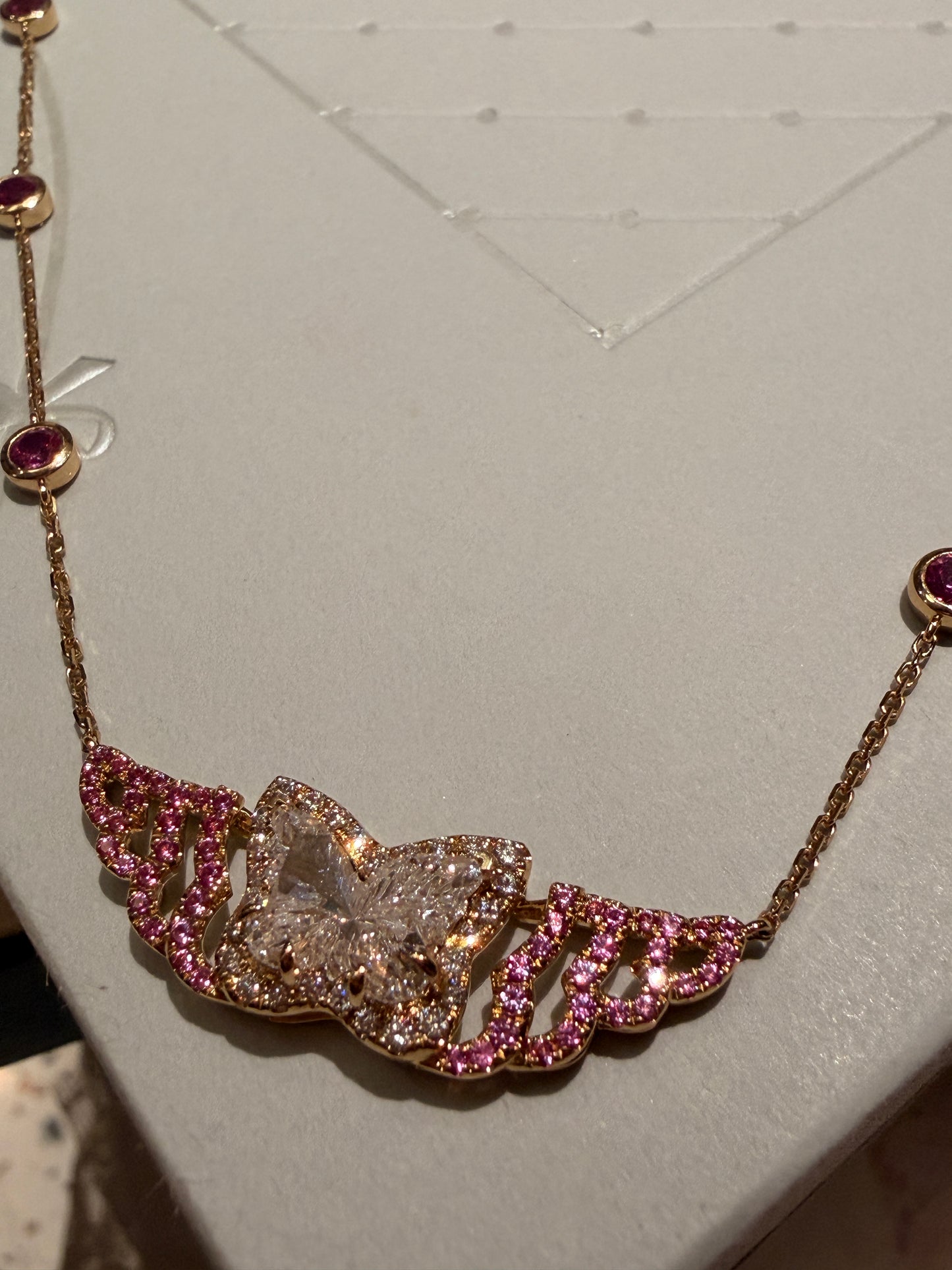 Pink Butterfly Whisper Necklace