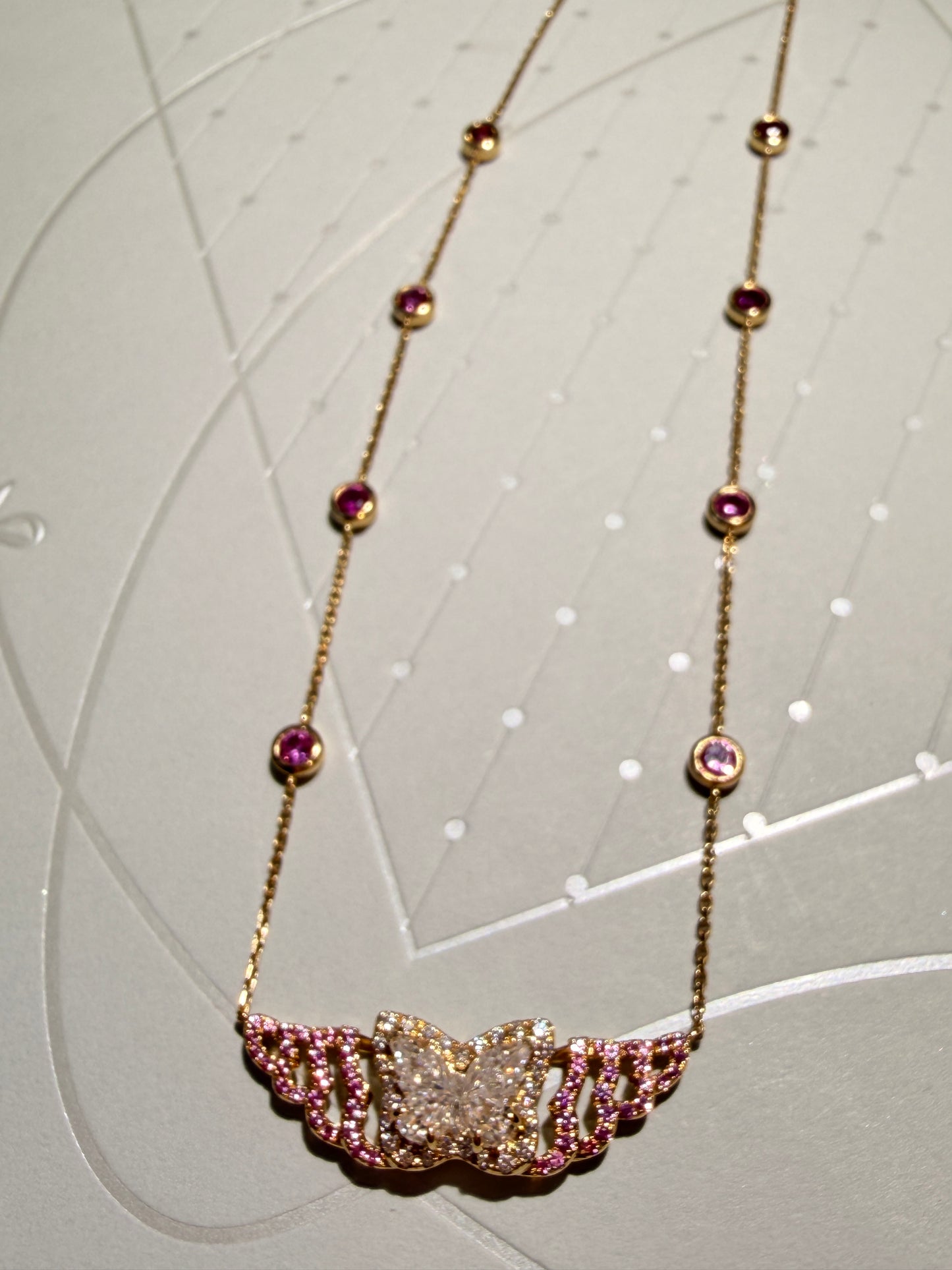 Pink Butterfly Whisper Necklace