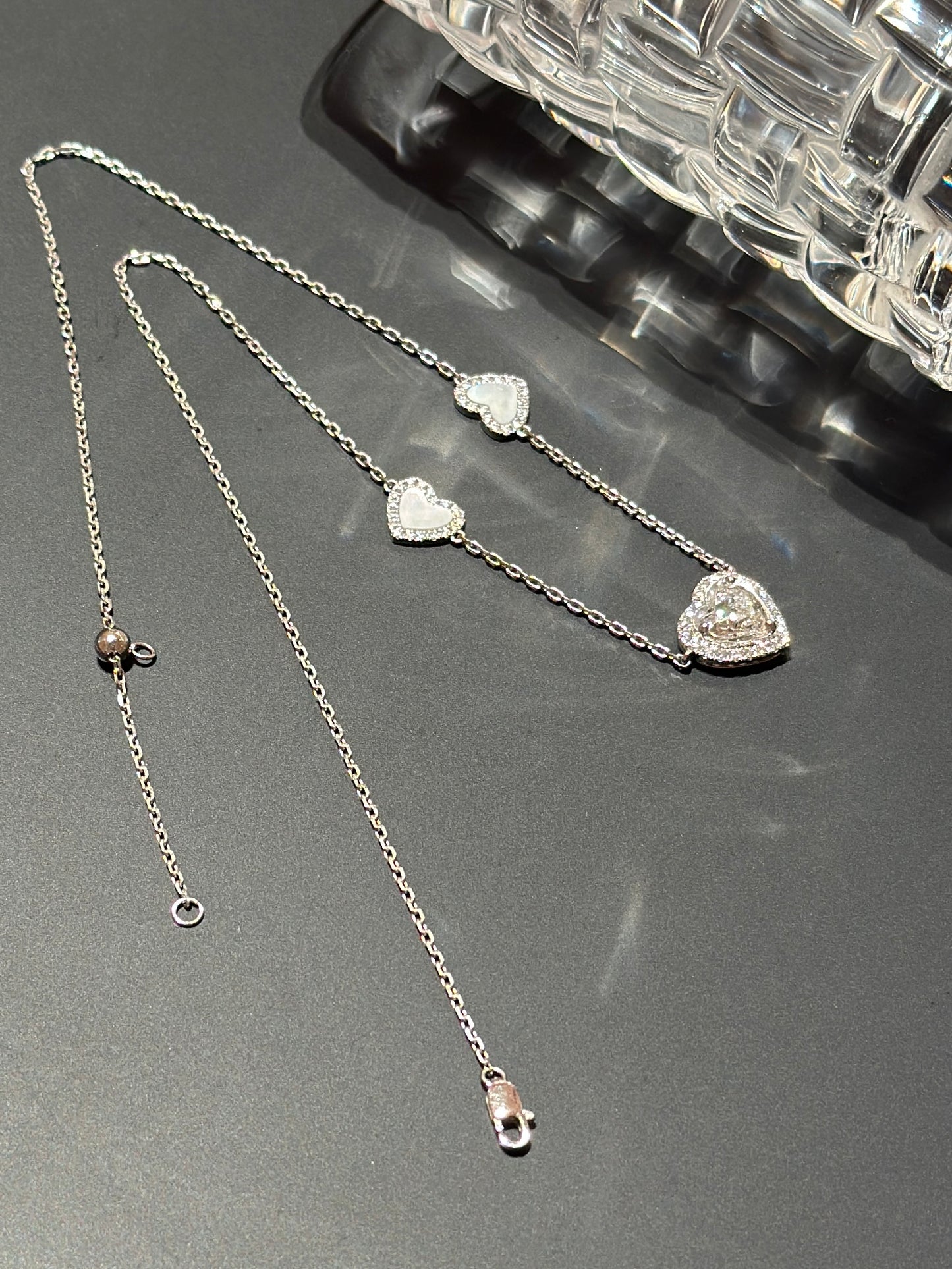 Lab grown diamonds sweet heart shiny gold necklace(PT950)