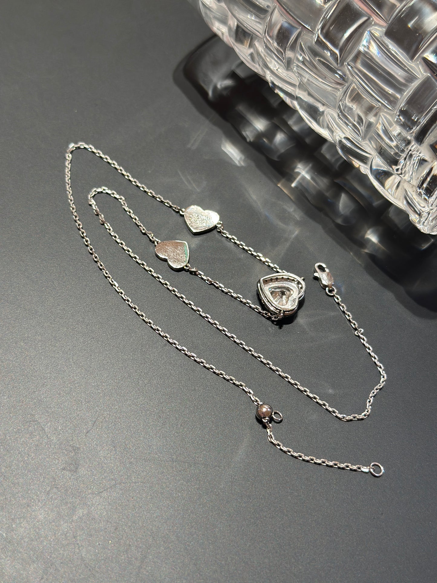 Lab grown diamonds sweet heart shiny gold necklace(PT950)