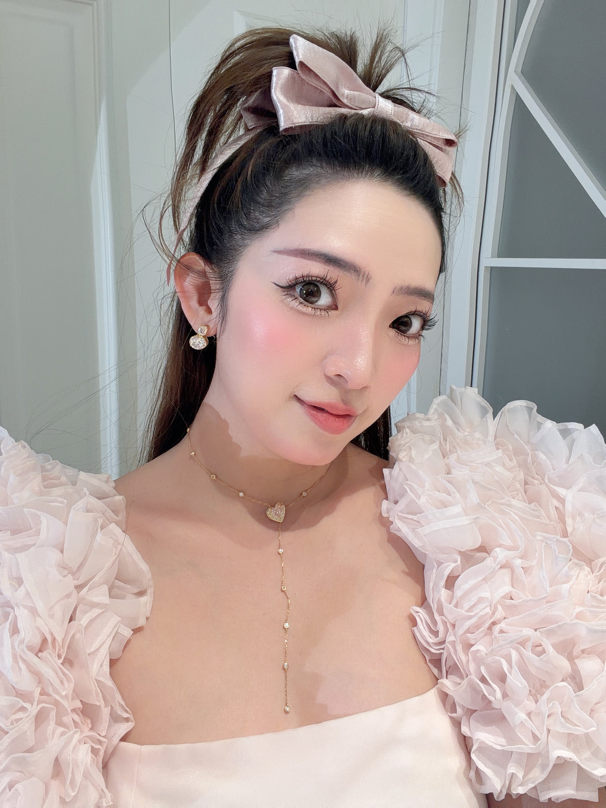 The Floating Love Bloom (2 carats Heart lab grown pink diamond )Necklace