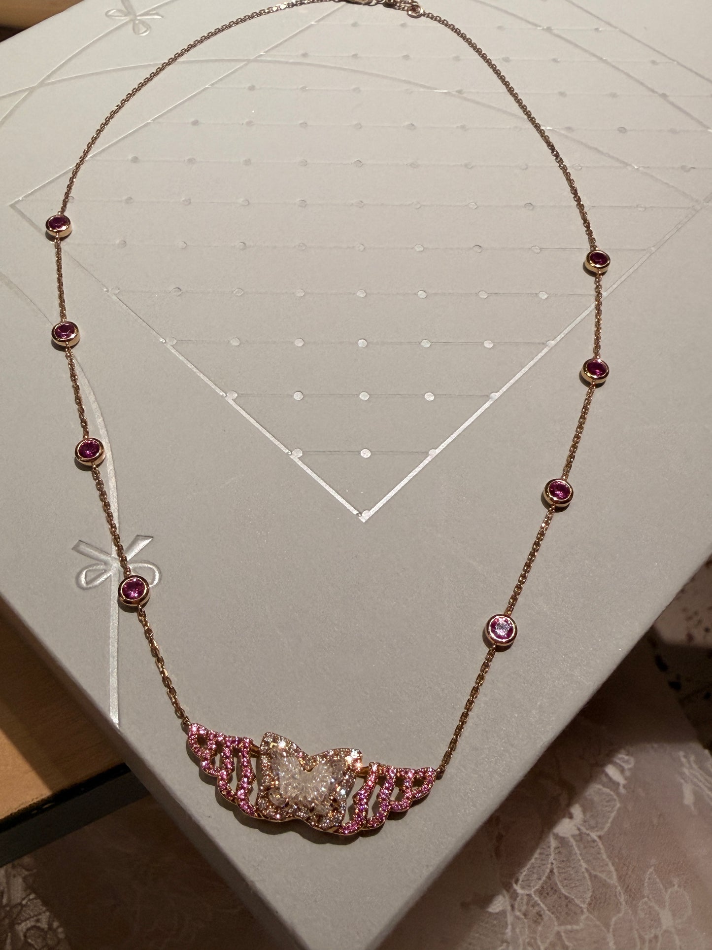 Pink Butterfly Whisper Necklace