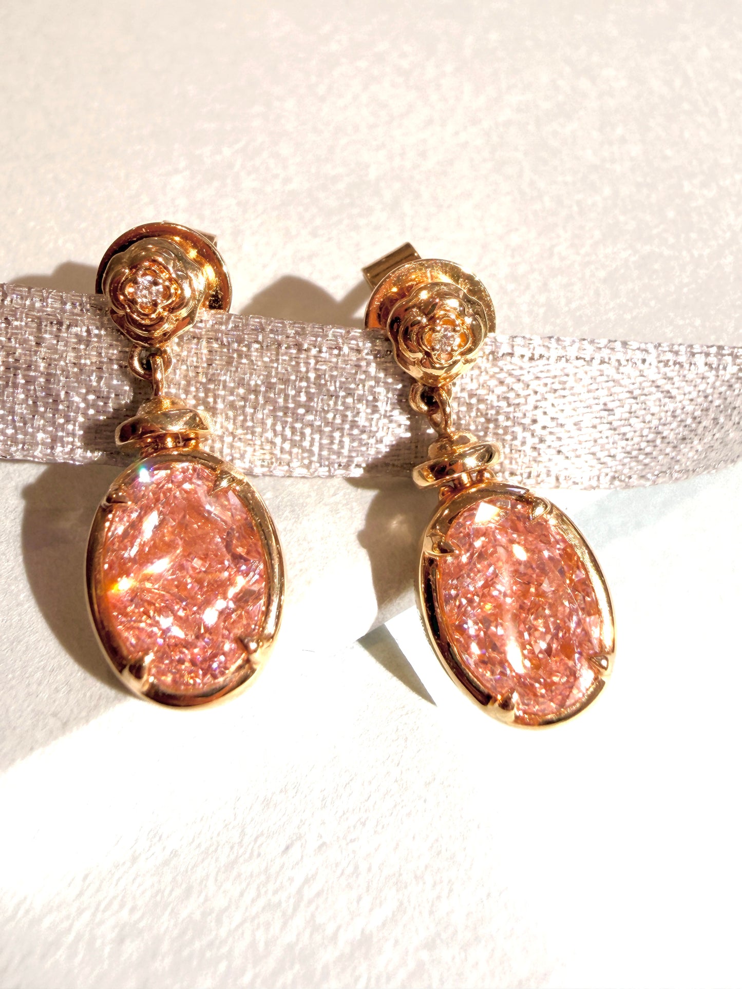 Reversible Pink Secret Bloom Earrings (flip and can wear it two sides)