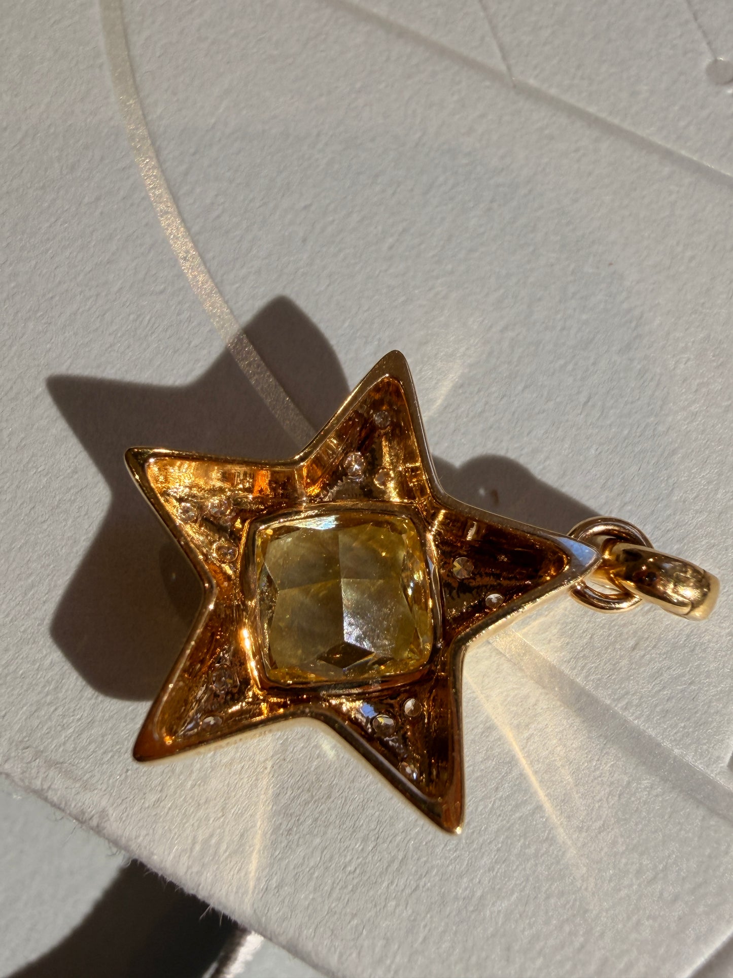 Aurora Star Lab Grown Fancy yellow Diamond Pendant