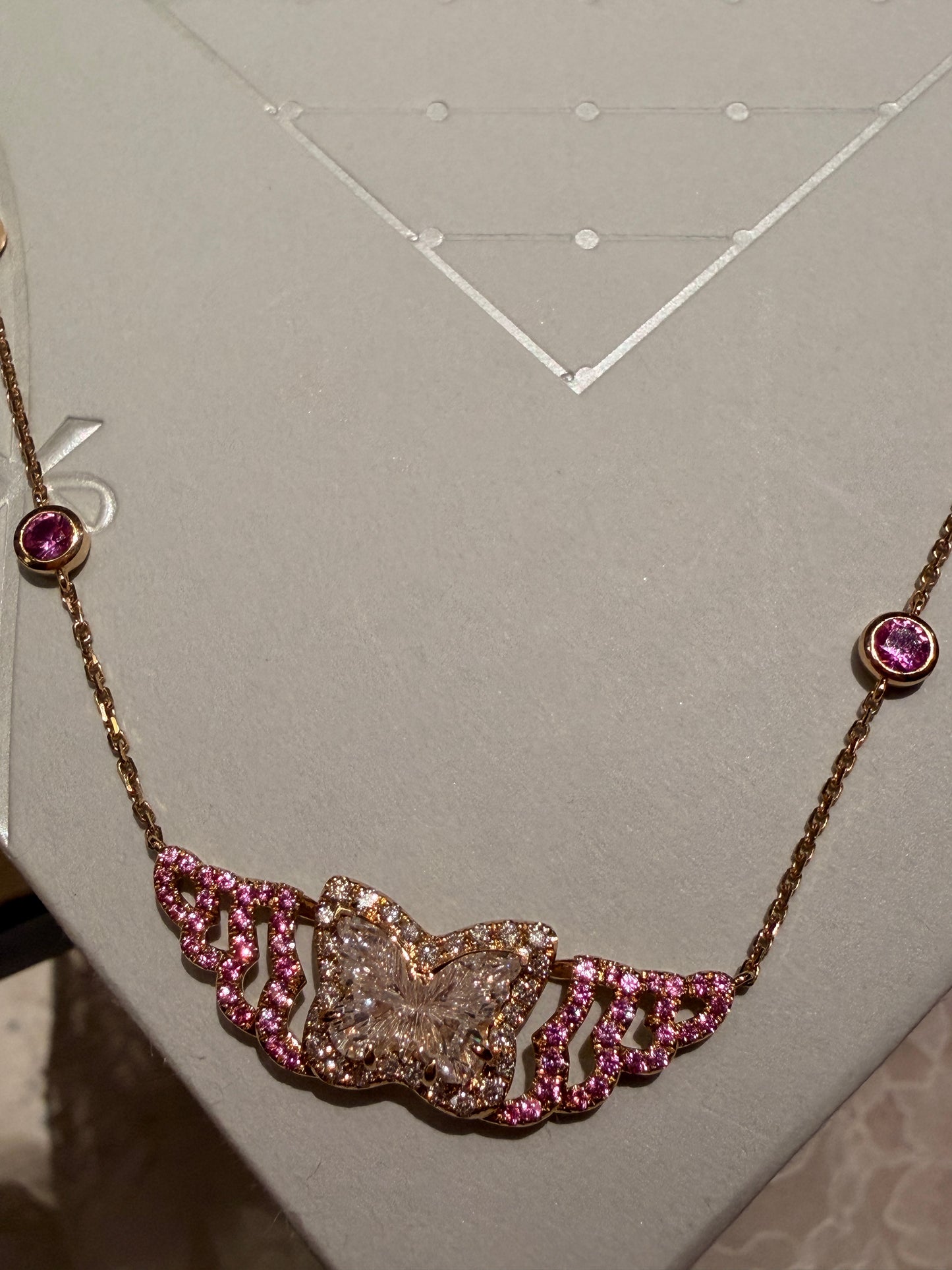 Pink Butterfly Whisper Necklace