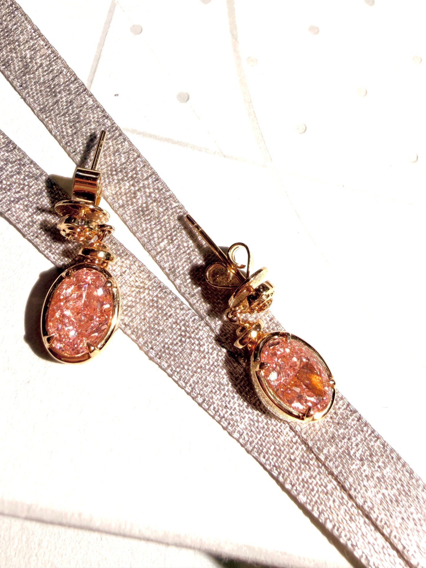 Reversible Pink Secret Bloom Earrings (flip and can wear it two sides)