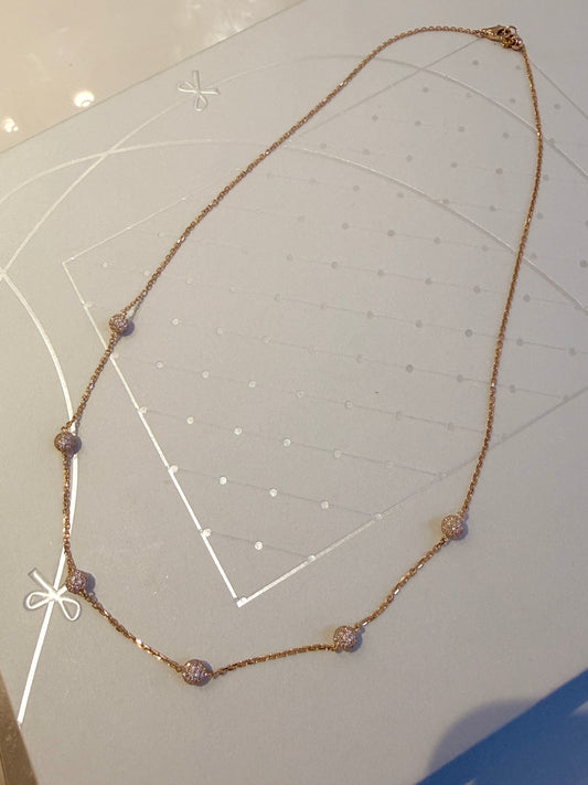 SHINING VIVILA EverShine Lab Grown Diamond 18 k solid gold Bubble never Flip Chain™