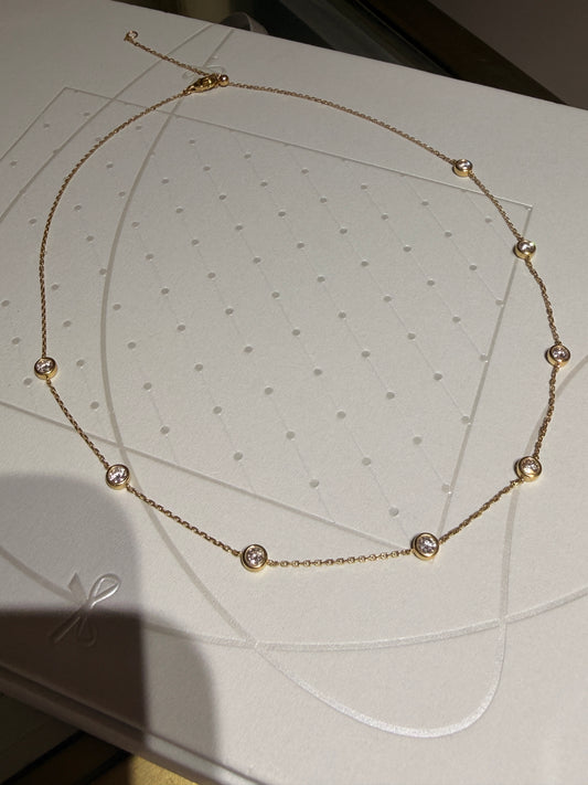Lab grown diamond bubble chain necklace(pendant not included)
