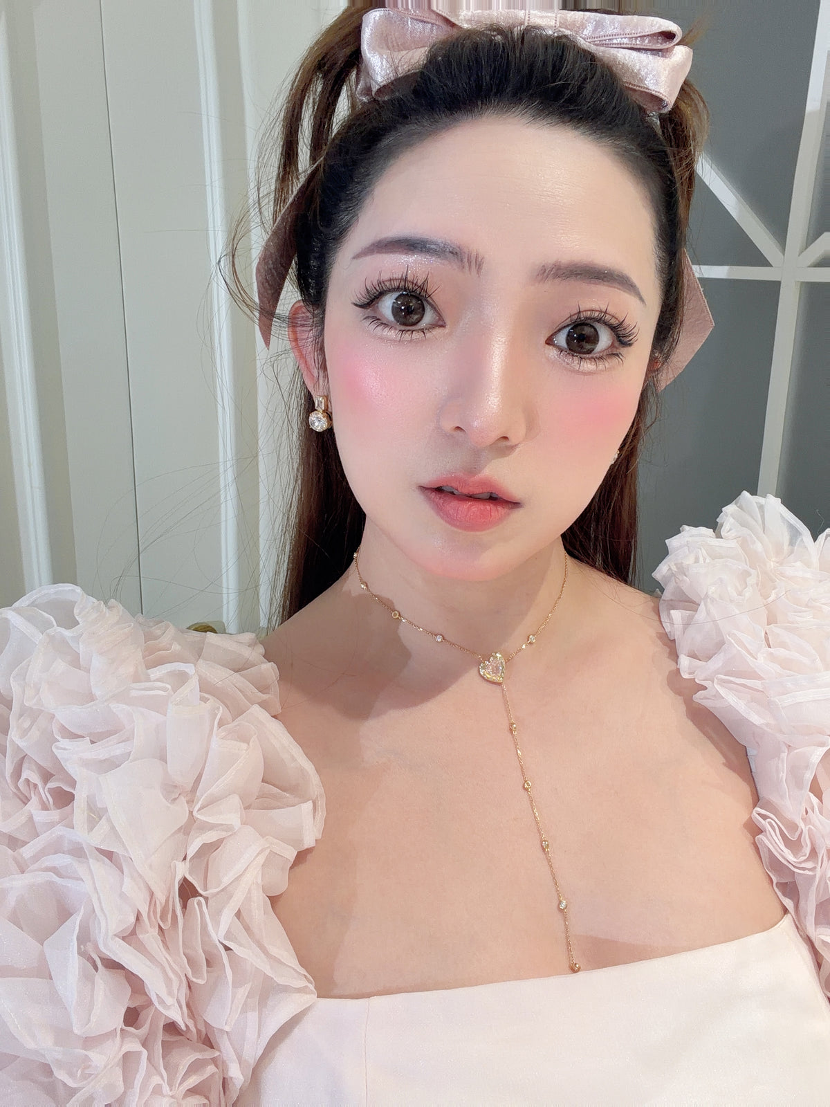 The Floating Love Bloom (2 carats Heart lab grown pink diamond )Necklace