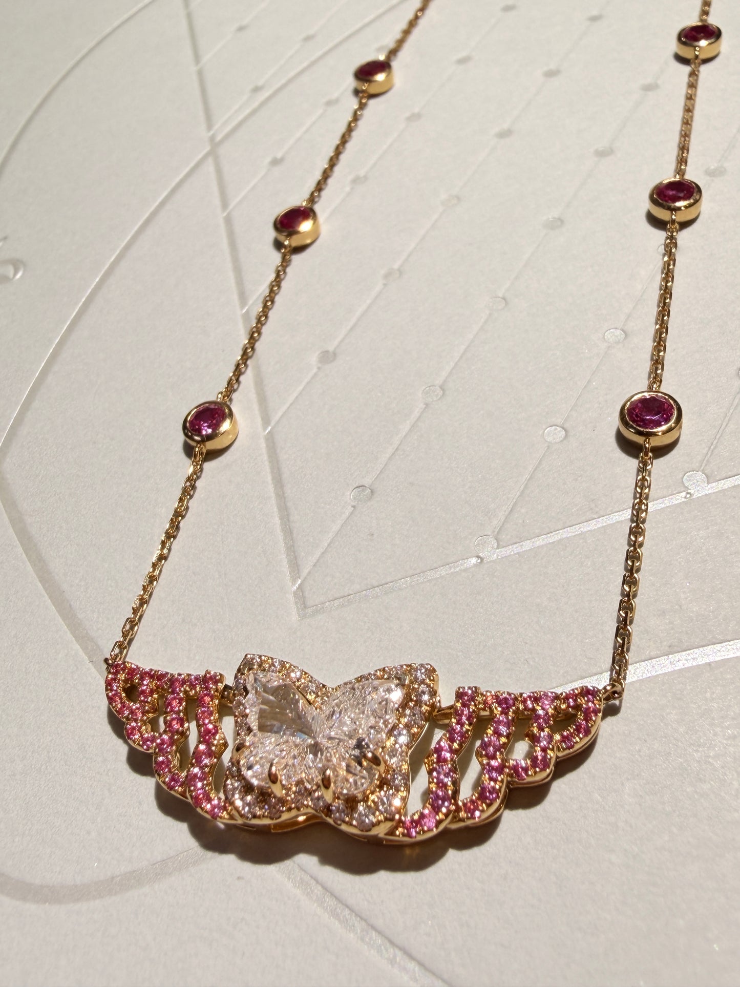 Pink Butterfly Whisper Necklace