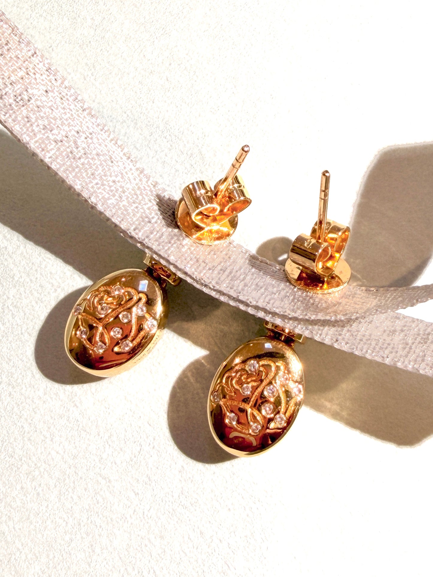 Reversible Pink Secret Bloom Earrings (flip and can wear it two sides)