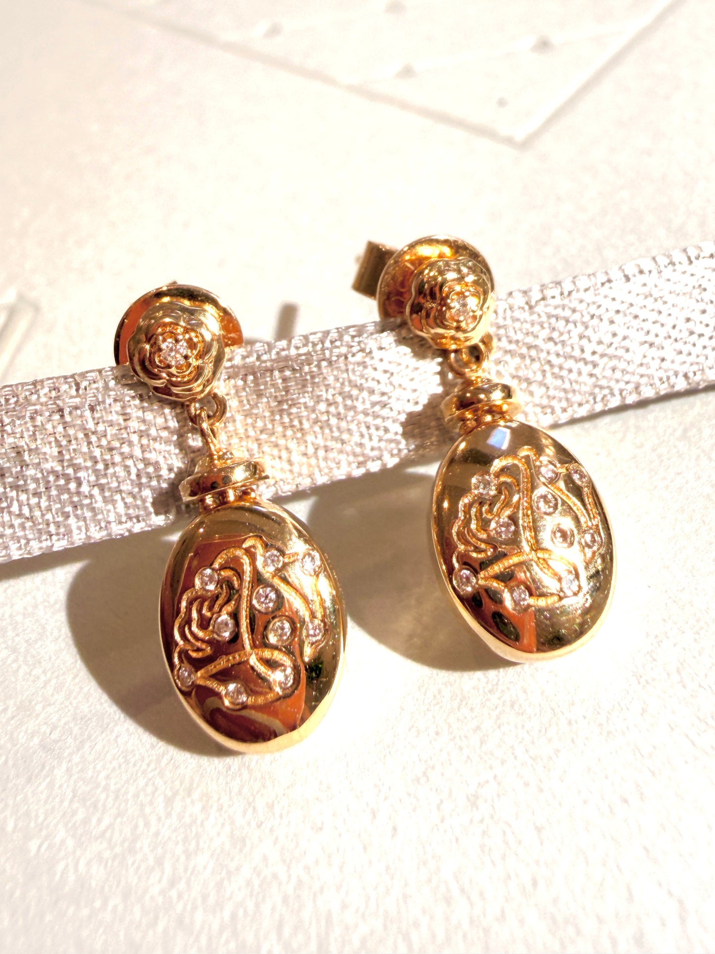 Reversible Pink Secret Bloom Earrings (flip and can wear it two sides)