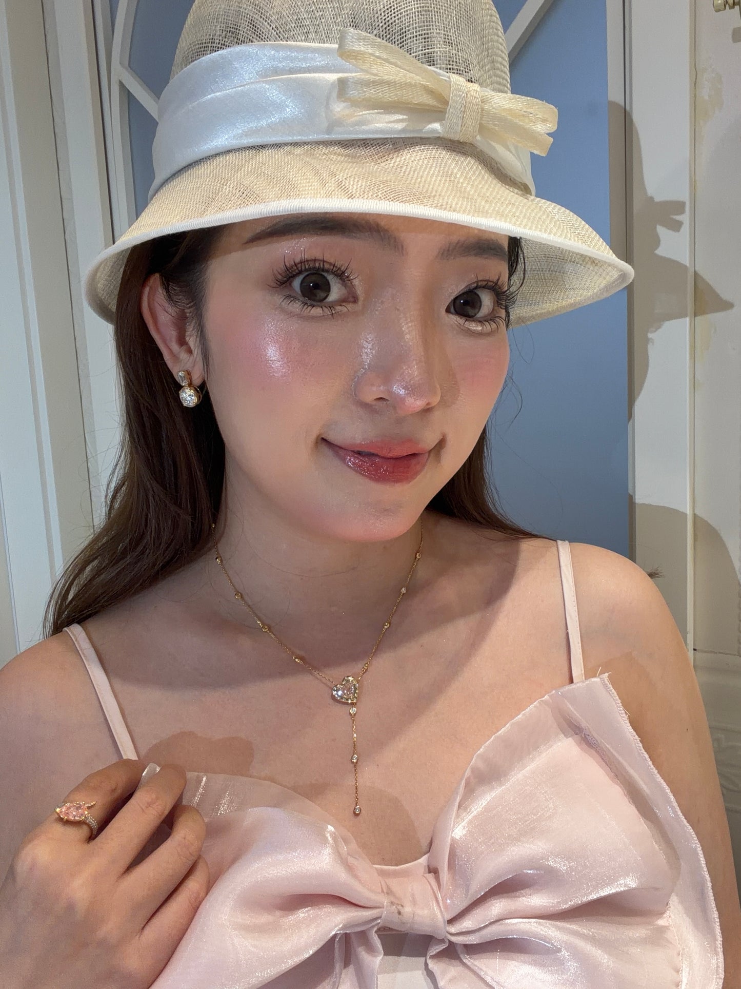 The Floating Love Bloom (2 carats Heart lab grown pink diamond )Necklace