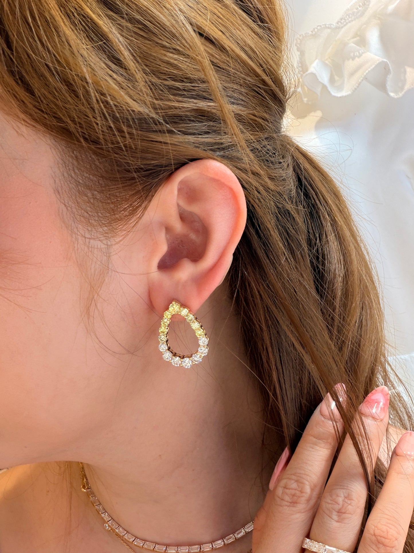 Shiningvivila pear gorgeous luck and fashion lady’s earrings