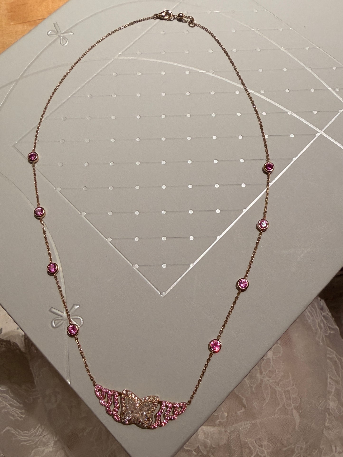 Pink Butterfly Whisper Necklace