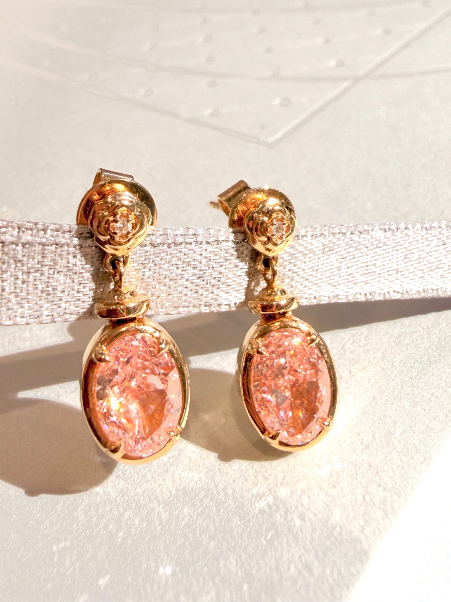 Reversible Pink Secret Bloom Earrings (flip and can wear it two sides)