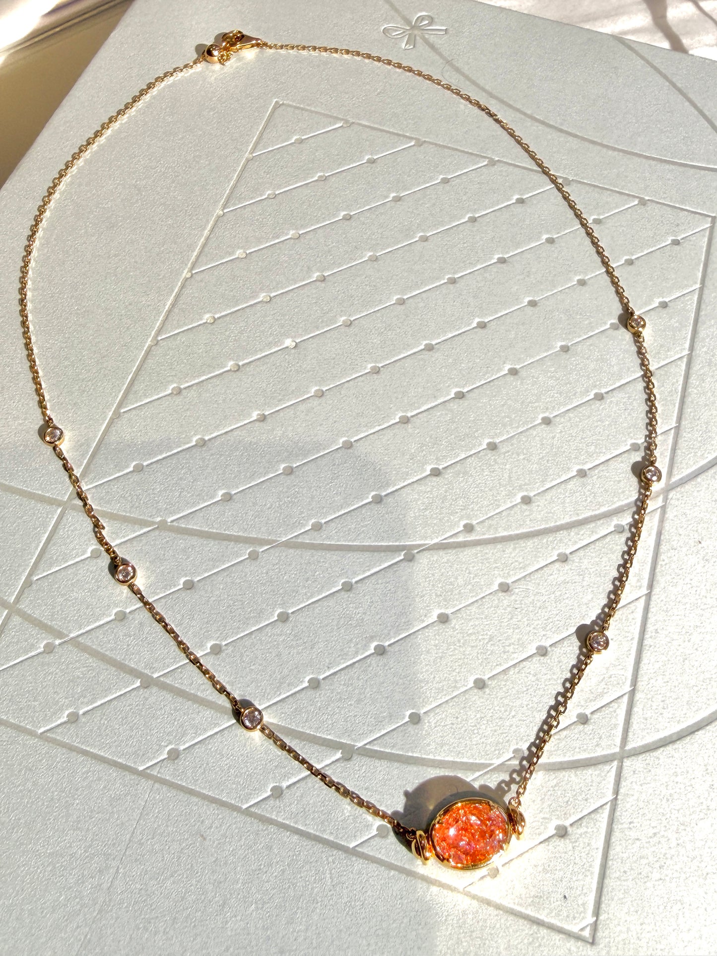 Reversible Pink Secret Bloom Necklace(flip and can wear it two sides)