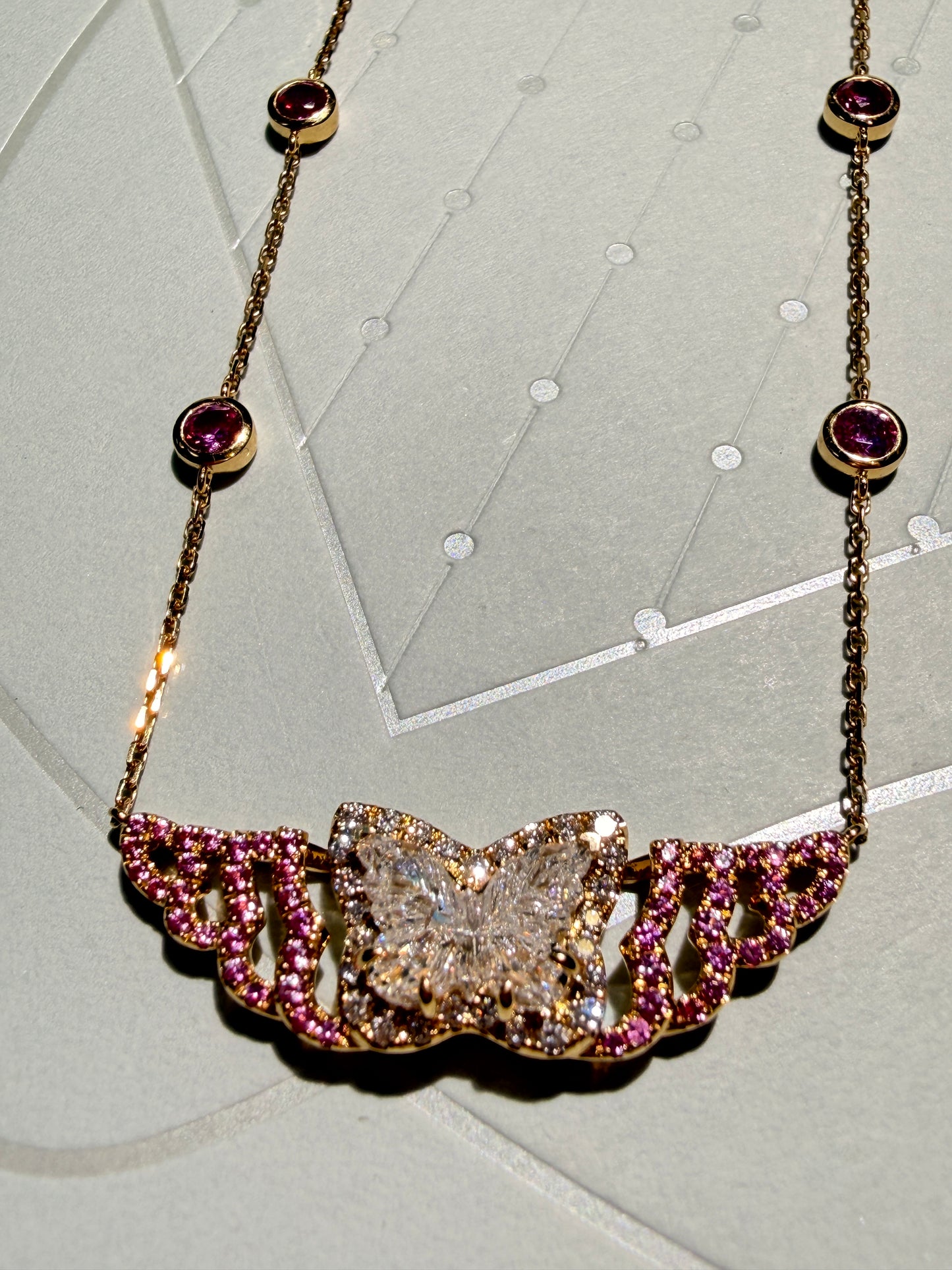 Pink Butterfly Whisper Necklace