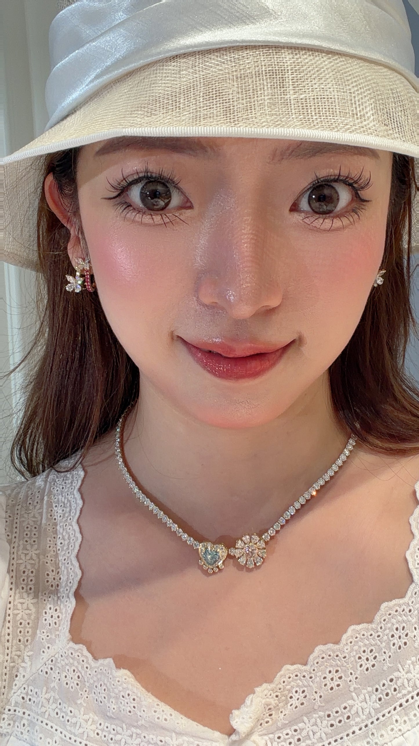 Shiningvivila Pink Aura Butterfly Bloom Lab Grown Diamonds Earrings