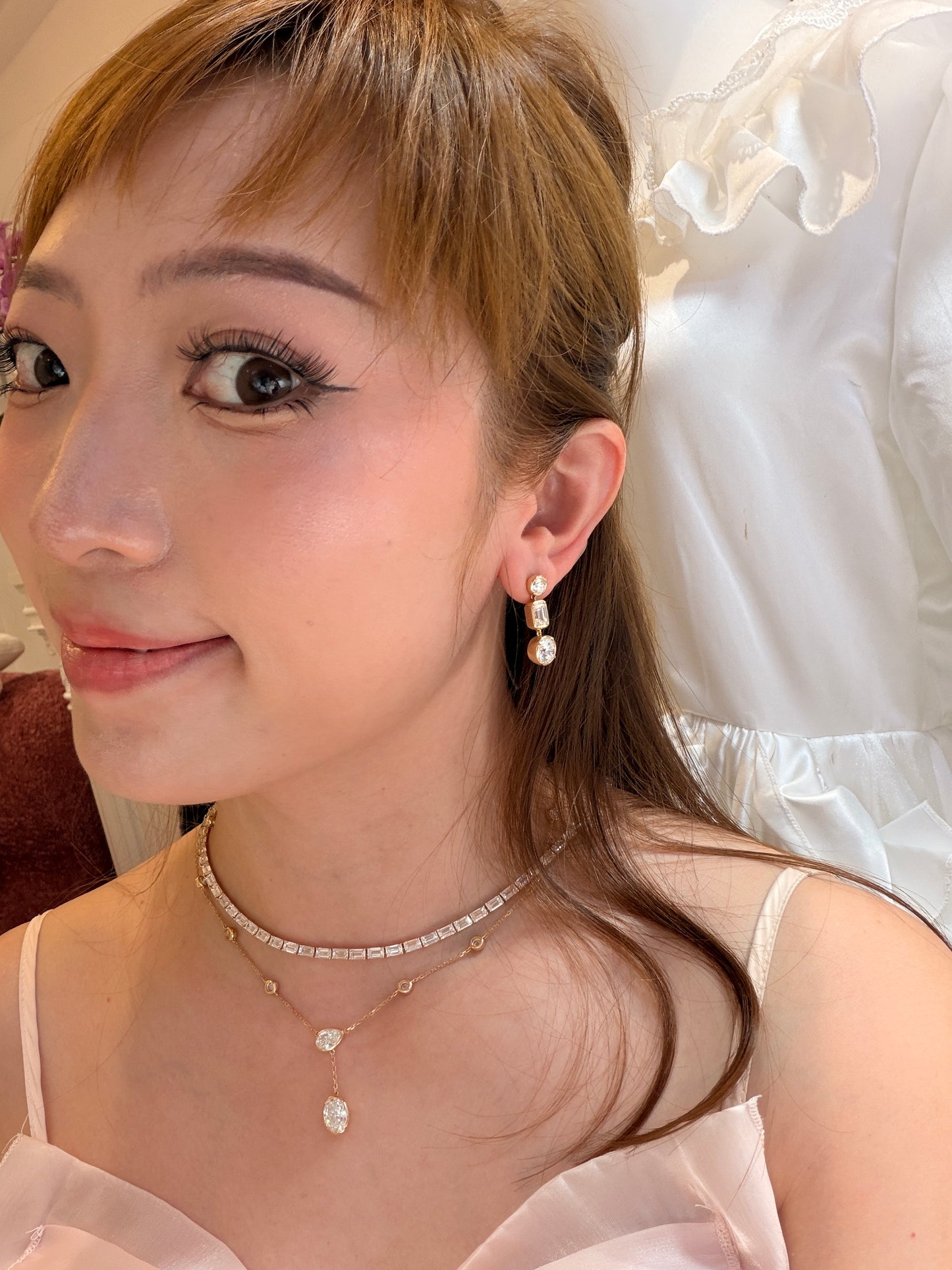Shiningvivila lab grown diamonds lucky earrings