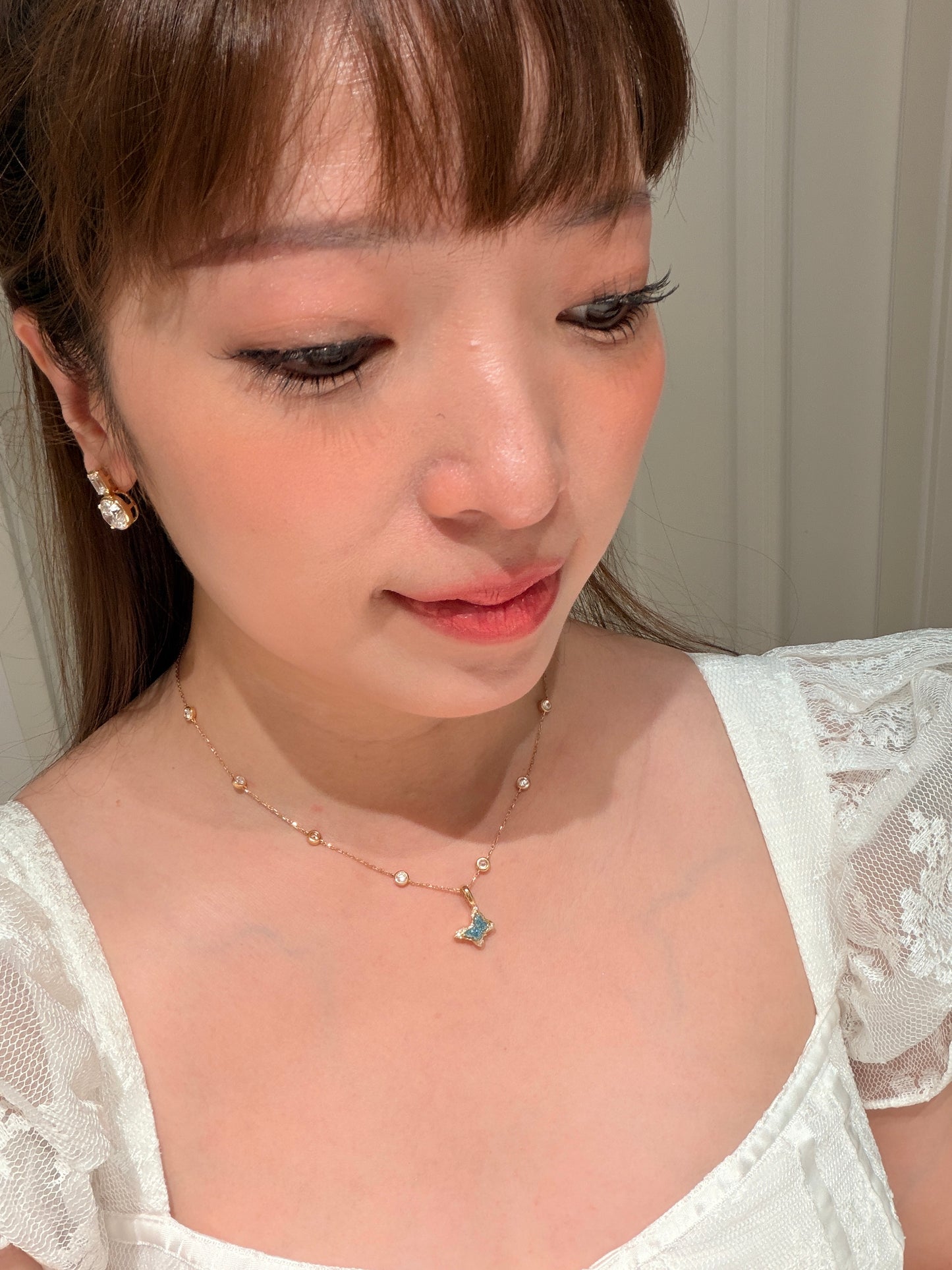 SHININGVIVILA Azure Blue Butterfly Convertible Pendant
