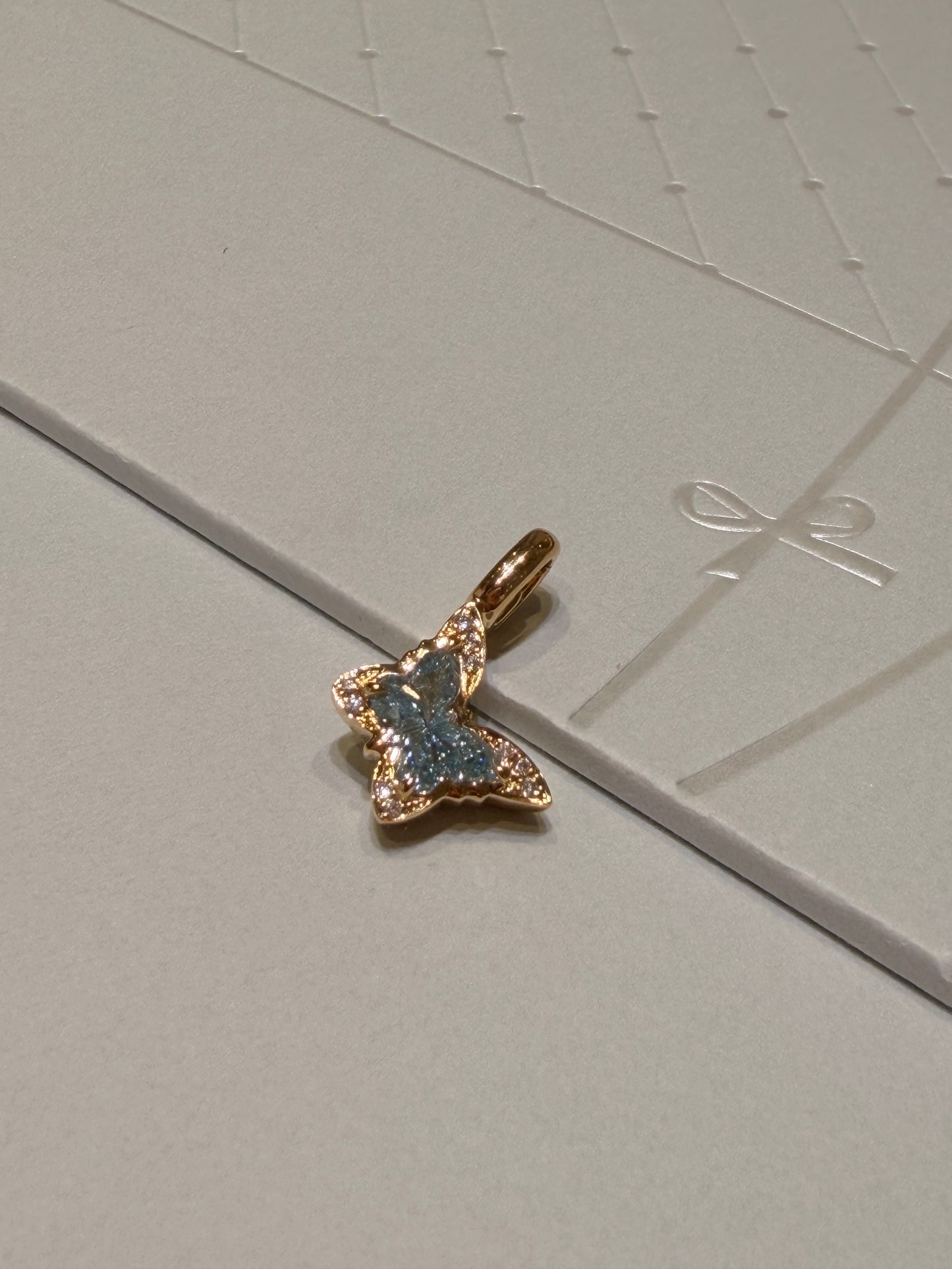 SHININGVIVILA Azure Blue Butterfly Convertible Pendant