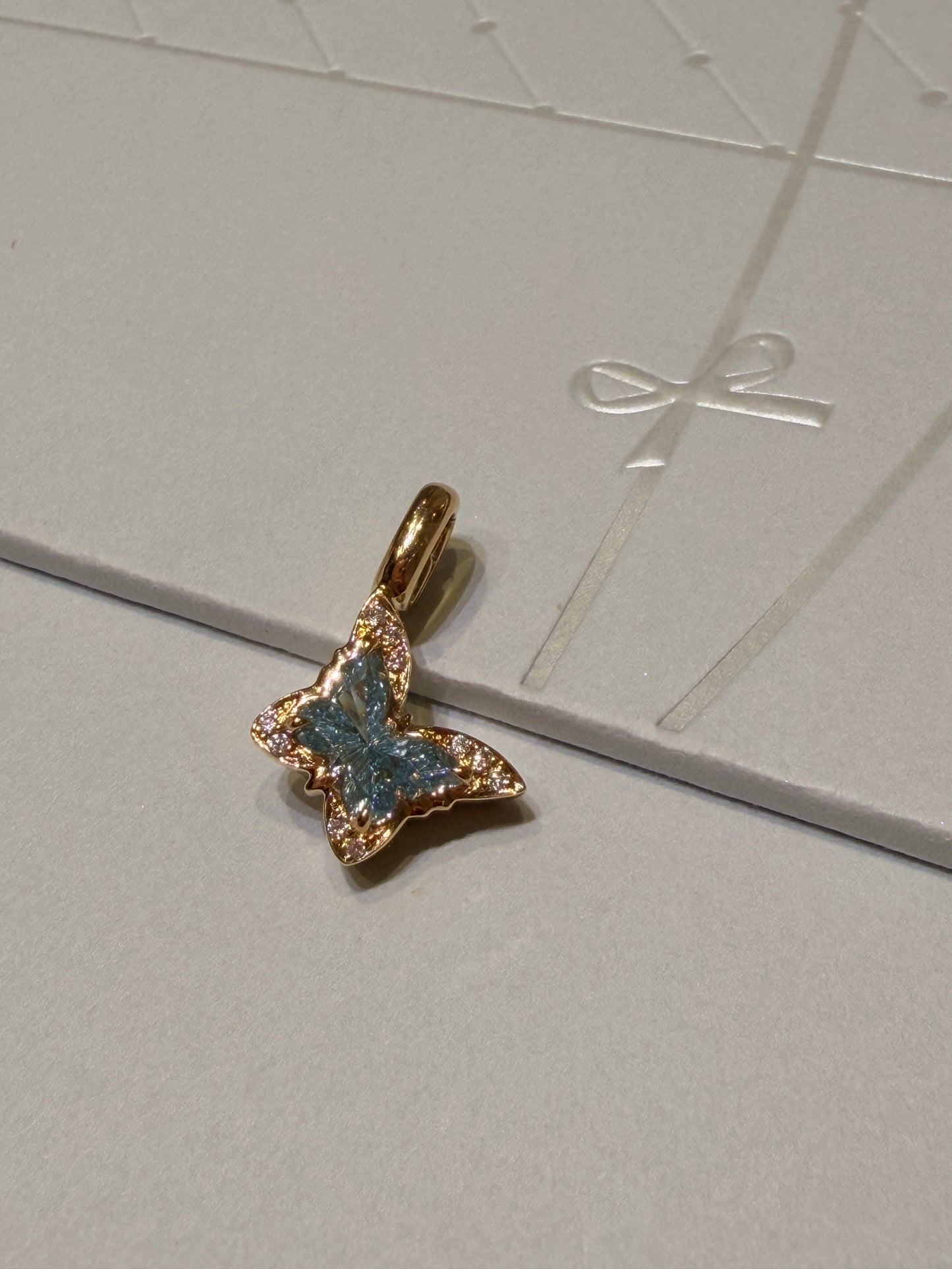 SHININGVIVILA Azure Blue Butterfly Convertible Pendant