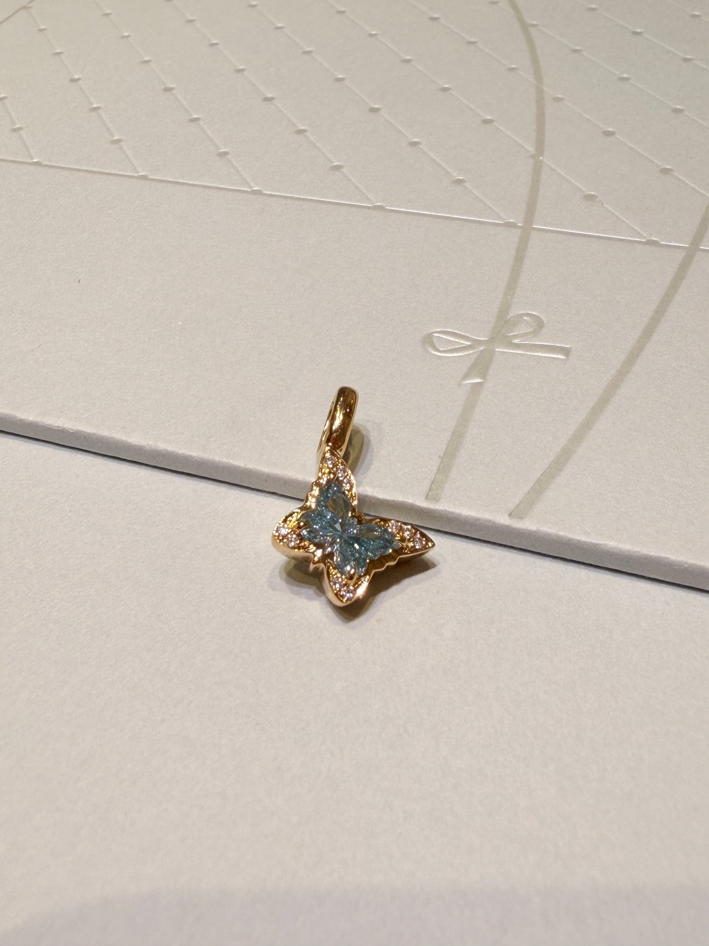 SHININGVIVILA Azure Blue Butterfly Convertible Pendant